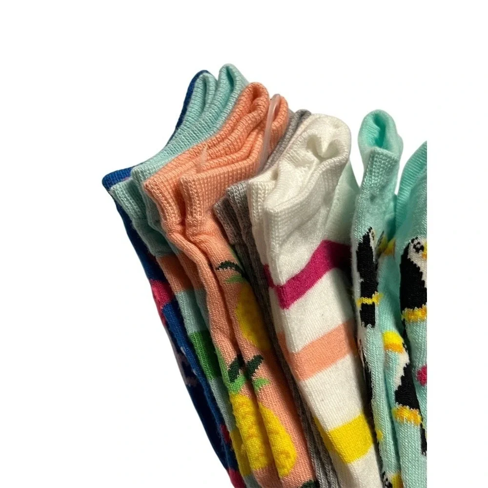 Xhilaration Low-Cut Socks Womens Shoe Size 4-10 Tropical 6-Pair Pack‎